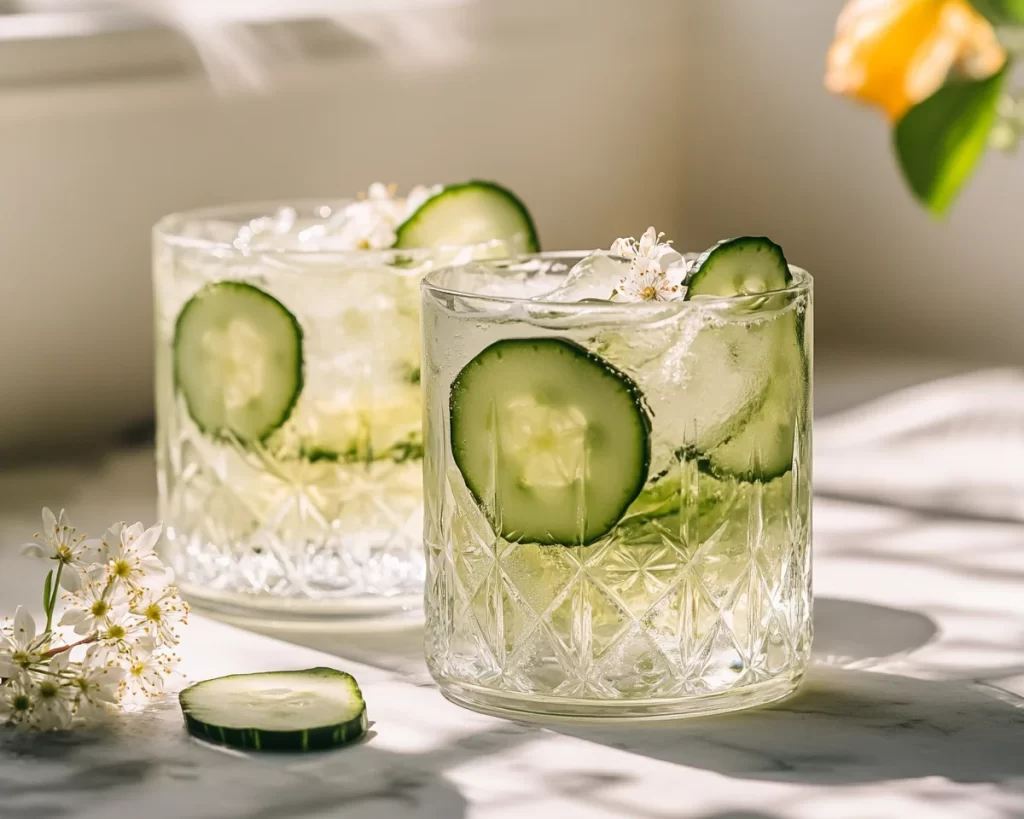 Spring Drinks: Cucumber Elderflower Sparkling Punch in 10 Minutes