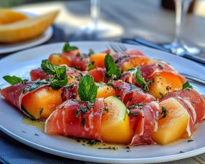 Spring Dinner Party: Prosciutto Wrapped Melon With Mint in 15 Minutes