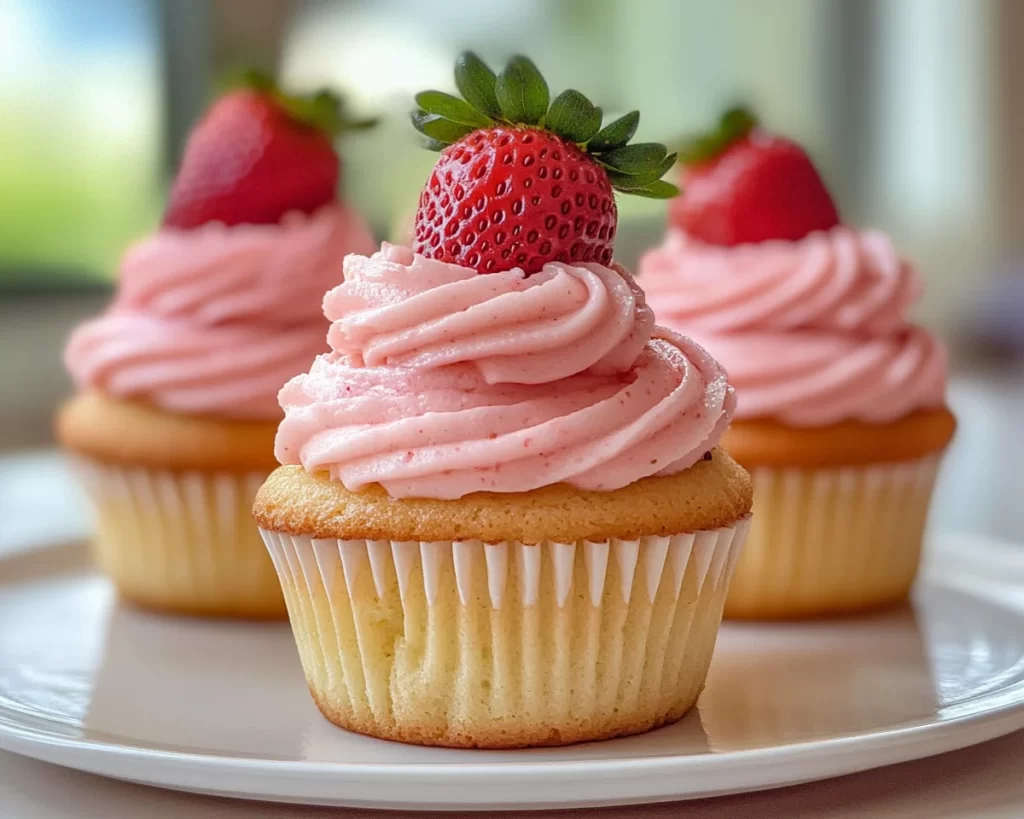 Spring Cupcakes: Strawberry Buttercream Cupcakes in 7 Steps