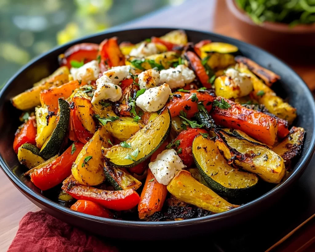 Quick Roasted Vegetables With Goat Cheese