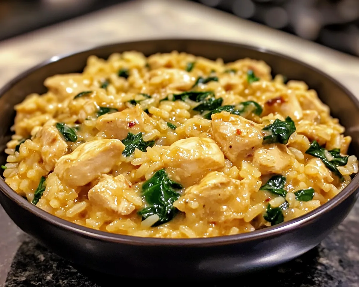 Easy Dinner Recipes for Family: Creamy Chicken & Spinach Rice in 25 Minutes