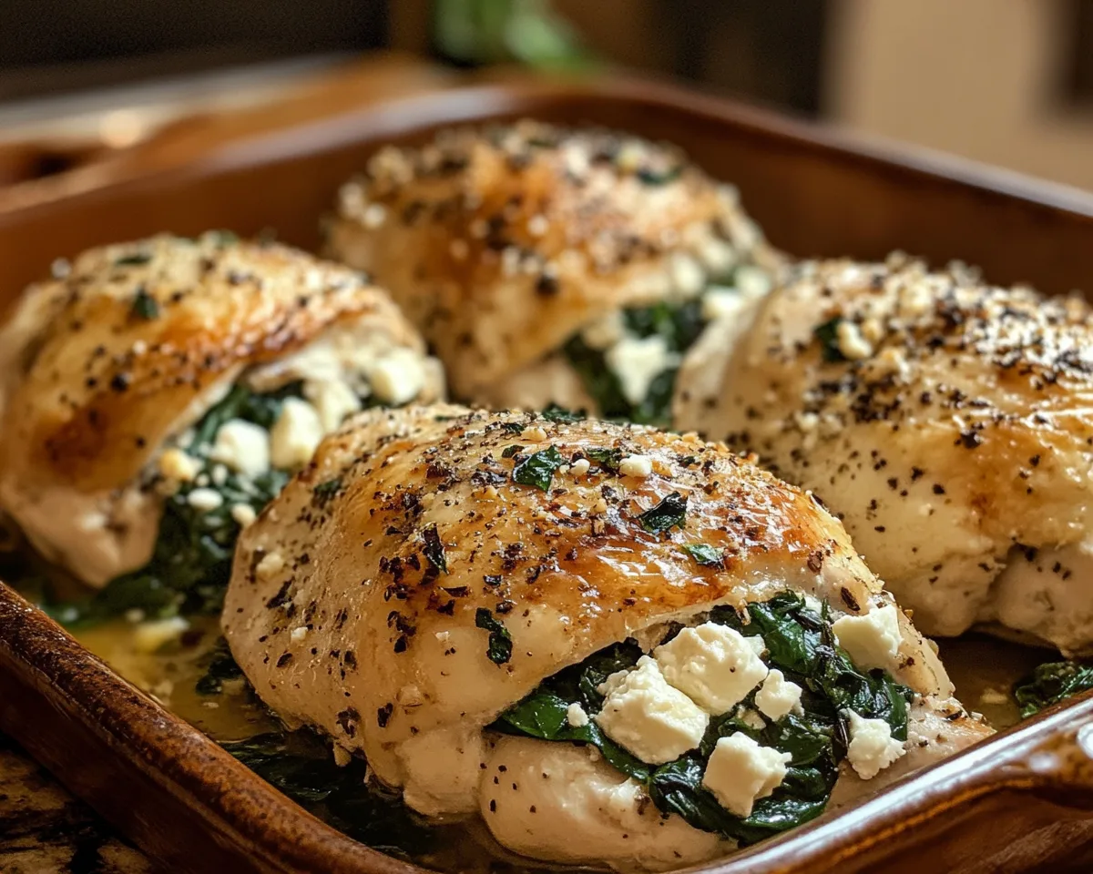The Lazy Way to Make Spinach & Feta Stuffed Chicken