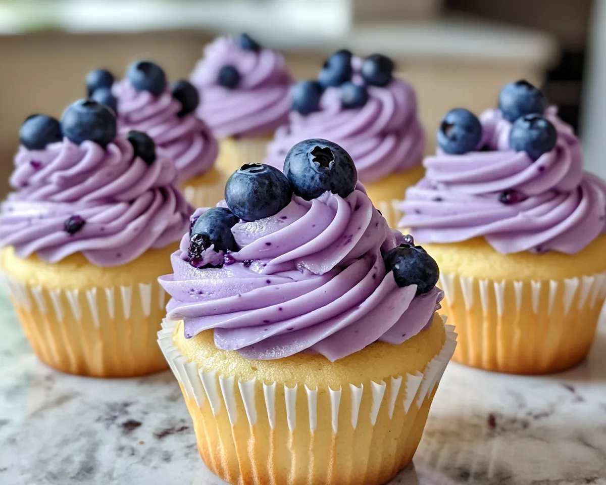 Spring Cupcakes: Blueberry Lemon Frosted Cupcakes in 7 Steps