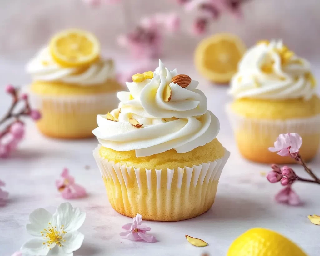 Spring Cupcakes: Lemon Almond Cupcakes in 5 Steps