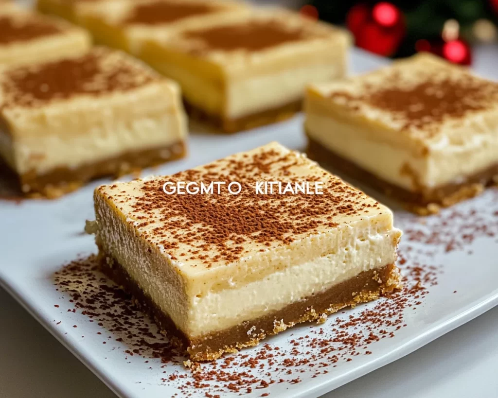 Eggnog Cheesecake Bars