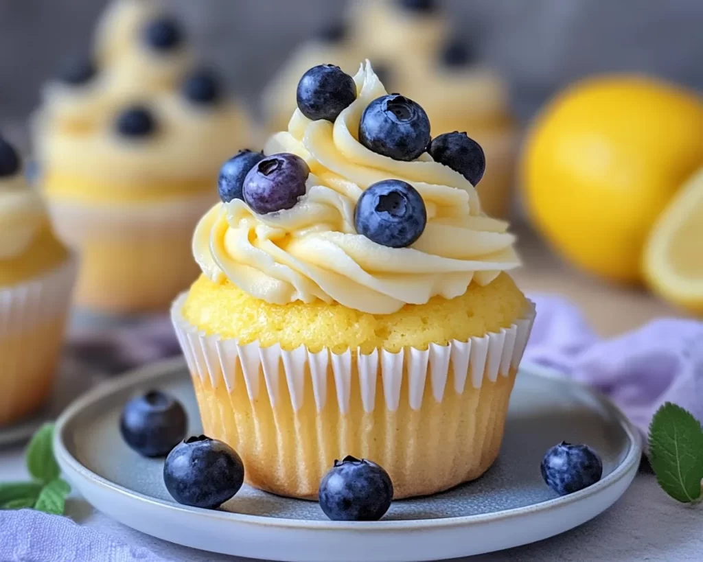 Spring Cupcakes: Lemon Blueberry Cupcakes in 5 Steps