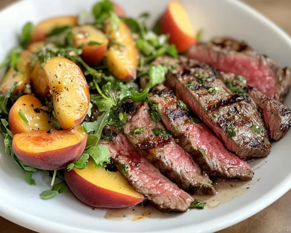 Summer Dinner Ideas: Grilled Steak & Peach Salad in 20 Minutes