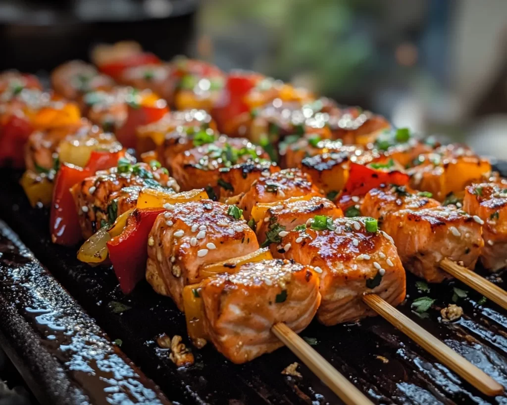 Grilling Recipes: Teriyaki Salmon Skewers in 20 Minutes