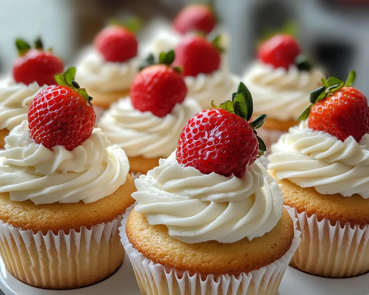 Spring Cupcakes: Vanilla Strawberry Cupcakes in 5 Steps