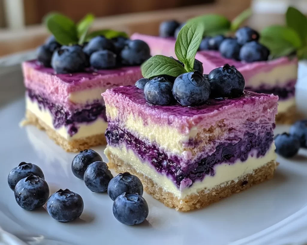 Spring Desserts: Blueberry Cream Bars in 5 Steps