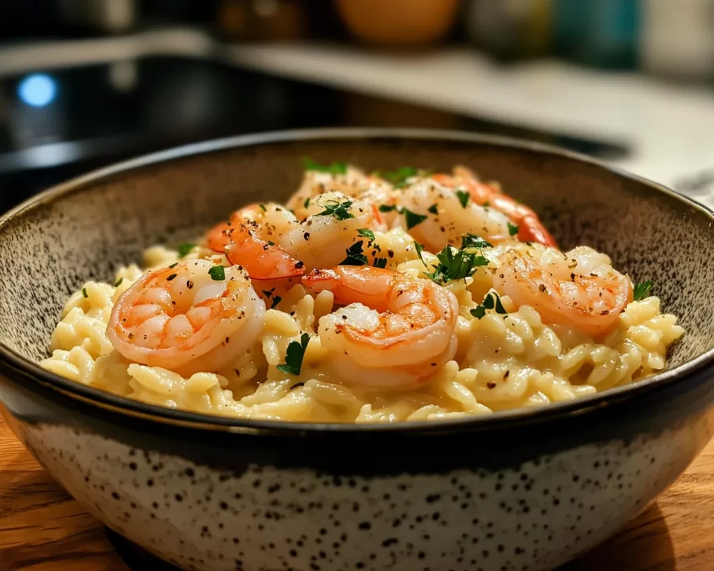 Spring Dinner Ideas: Creamy Garlic Shrimp Orzo in 20 Minutes