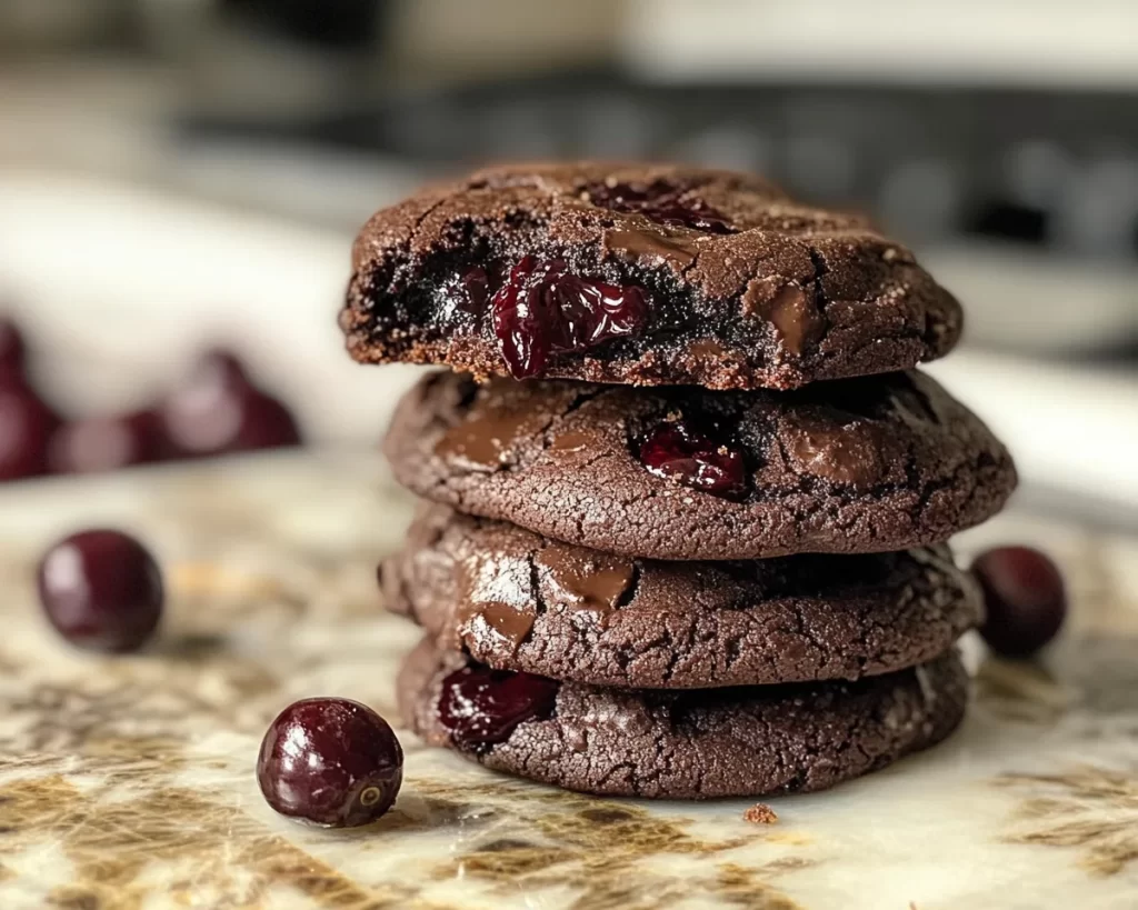 Black Forest Cookie: Dark Cocoa Cherry Melt Away Cookies in 25 Minutes