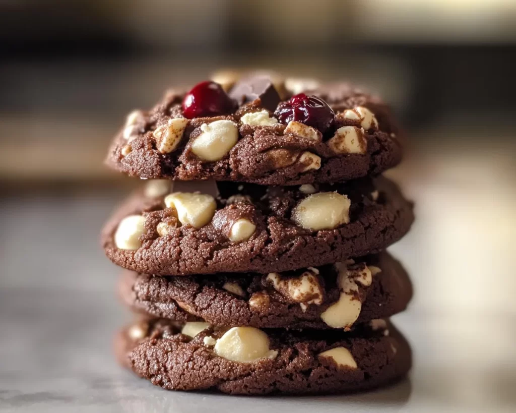 Black Forest Cookie: Triple Chocolate Cherry Cookies in 30 Minutes