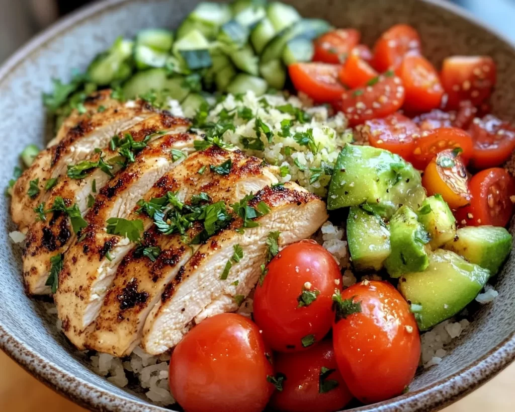 Summer Dinner Ideas: Mediterranean Chicken Bowls in 20 Minutes