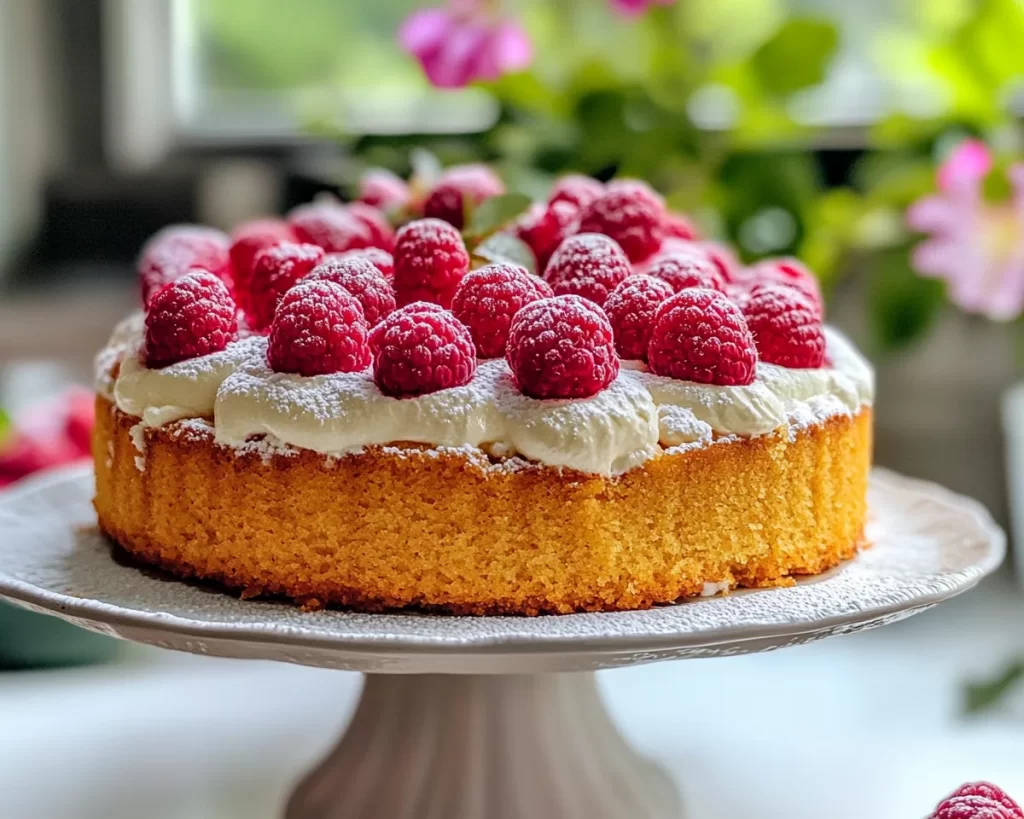Spring Cake: Lemon Raspberry Cake in 40 Minutes