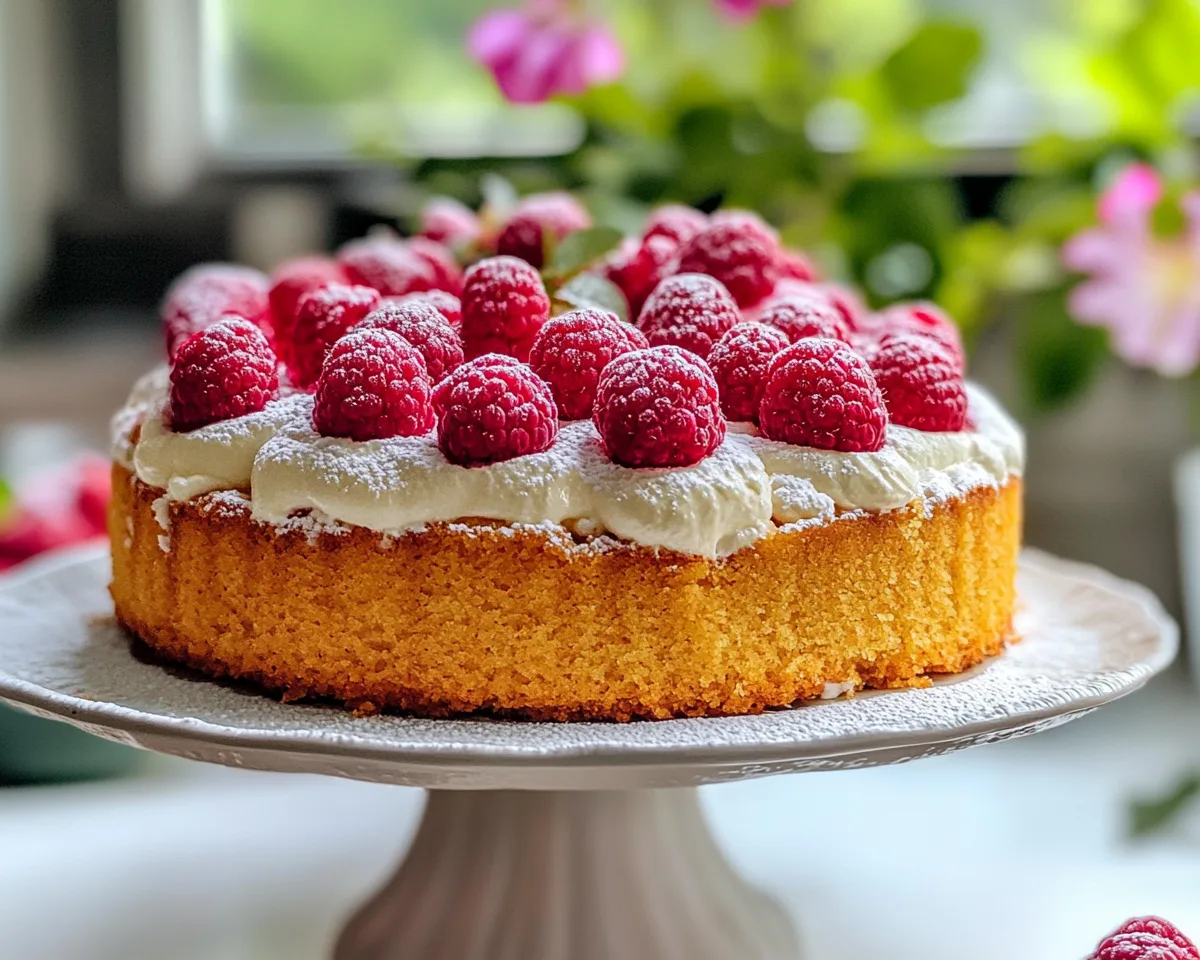 Spring Cake: Lemon Raspberry Cake in 40 Minutes