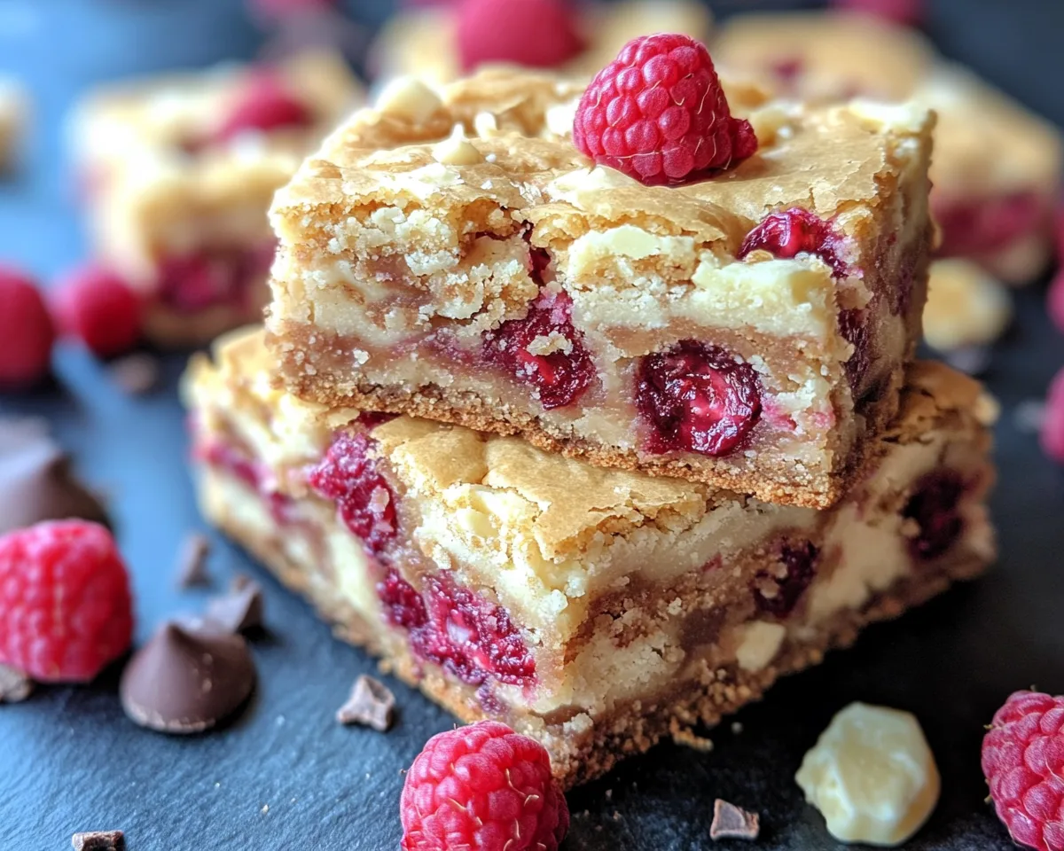 Spring Desserts: Raspberry White Chocolate Blondies in 7 Steps