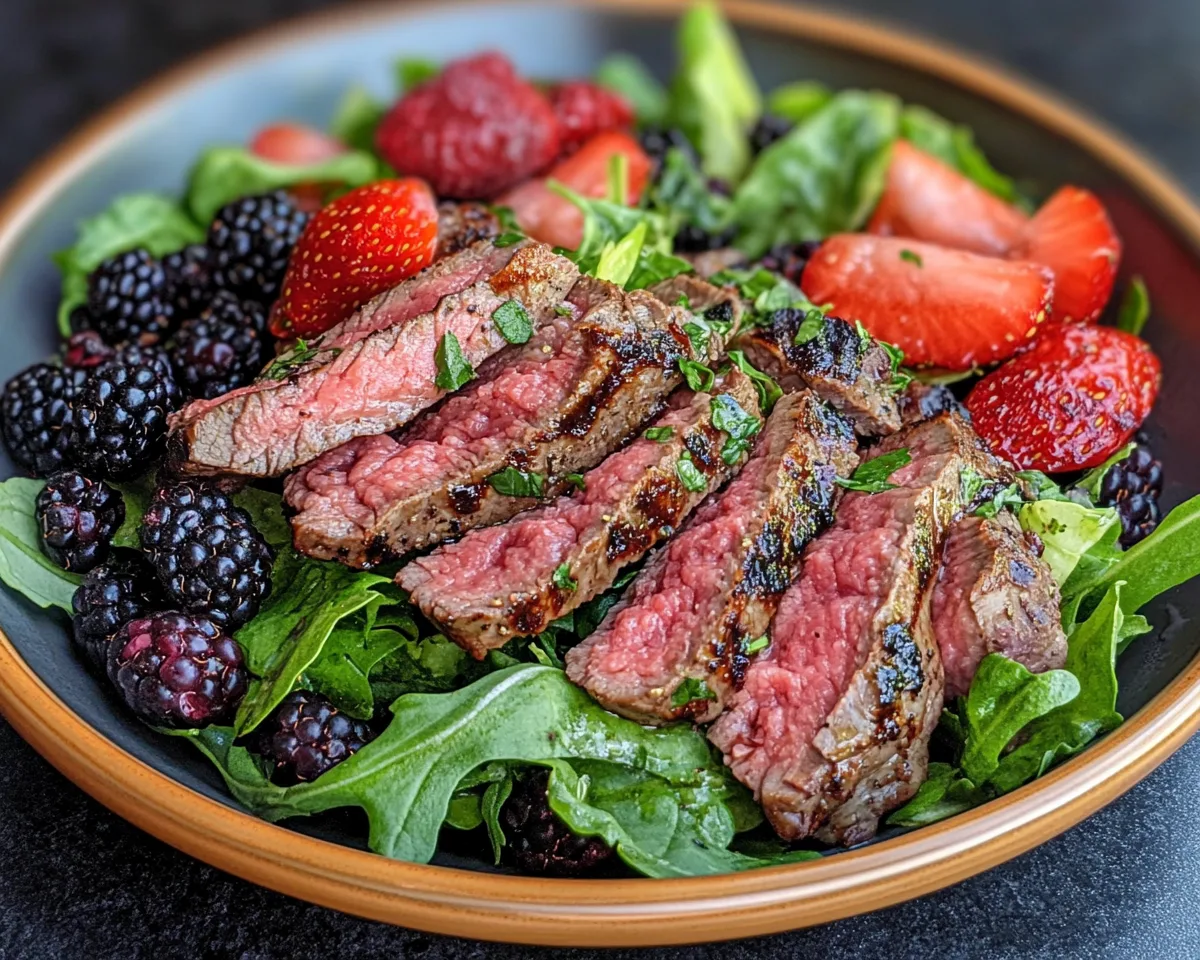Summer Dinner Ideas: Grilled Steak Salad with Berries in 20 Minutes
