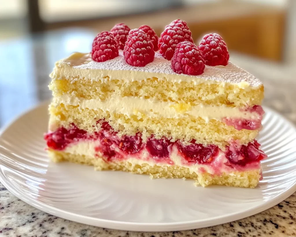 Spring Cake: Lemon Raspberry Cake (Easy)