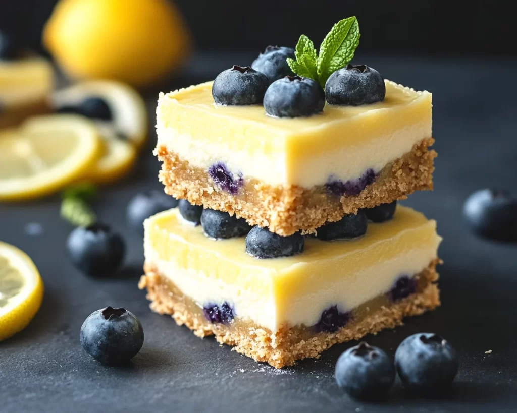 Spring Desserts: Lemon Blueberry Cheesecake Bars in 30 Minutes