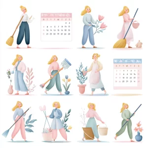 Frugal Women Spring Cleaning Schedule