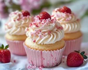 Spring Cupcakes: Strawberry Champagne Cupcakes in 30 Minutes