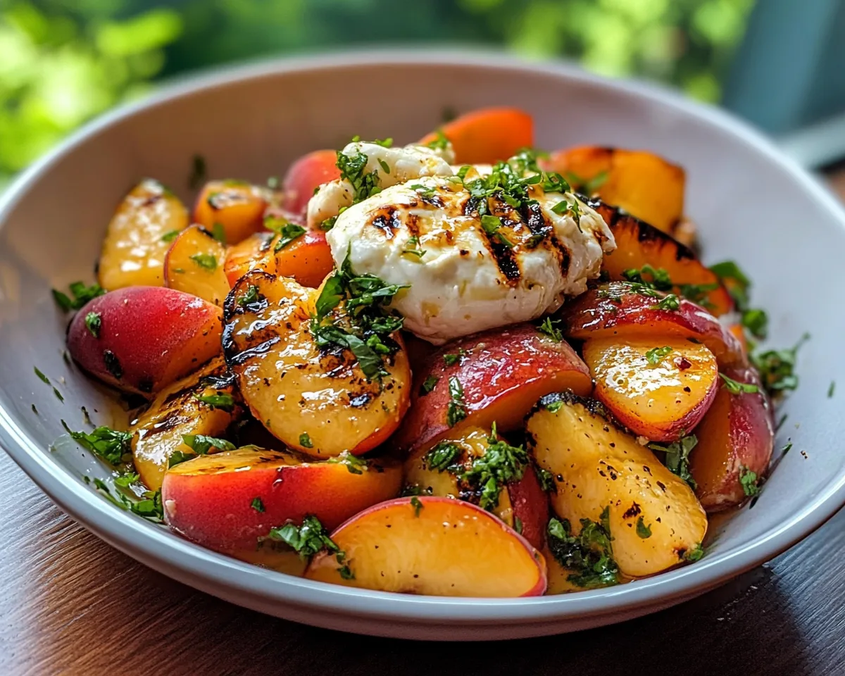 Summer Meals: Grilled Peach and Burrata Salad in 15 Minutes