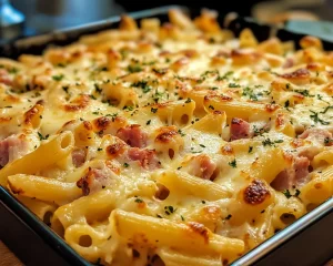 Easy Dinner Recipes for Family: Ham & Cheese Pasta Bake in 20 Minutes