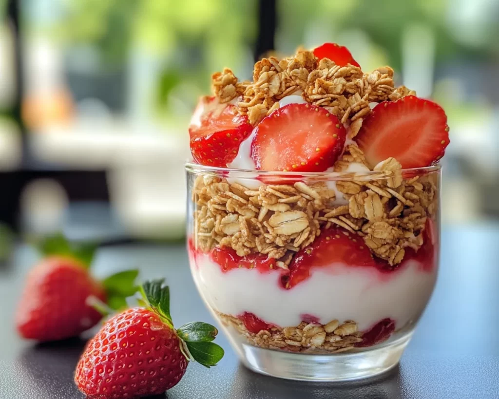 Strawberry Recipes Easy: Strawberry Granola Yogurt Cups