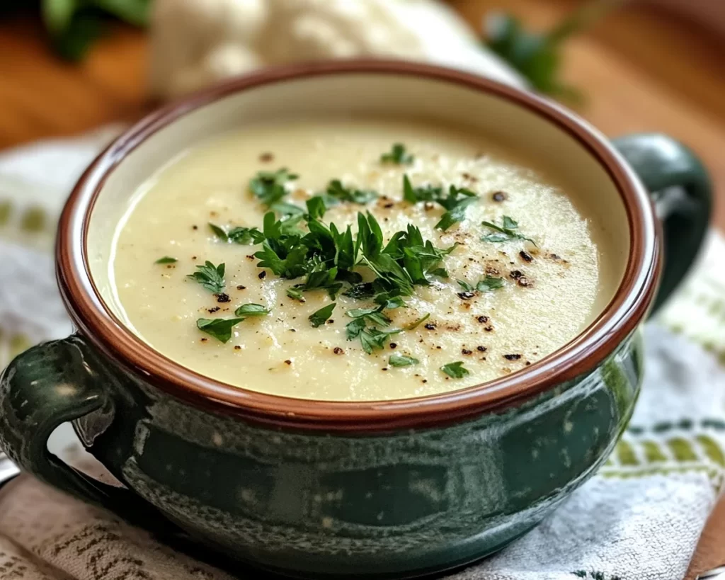 Spring Soup: Creamy Cauliflower Garlic Soup in 25 Minutes