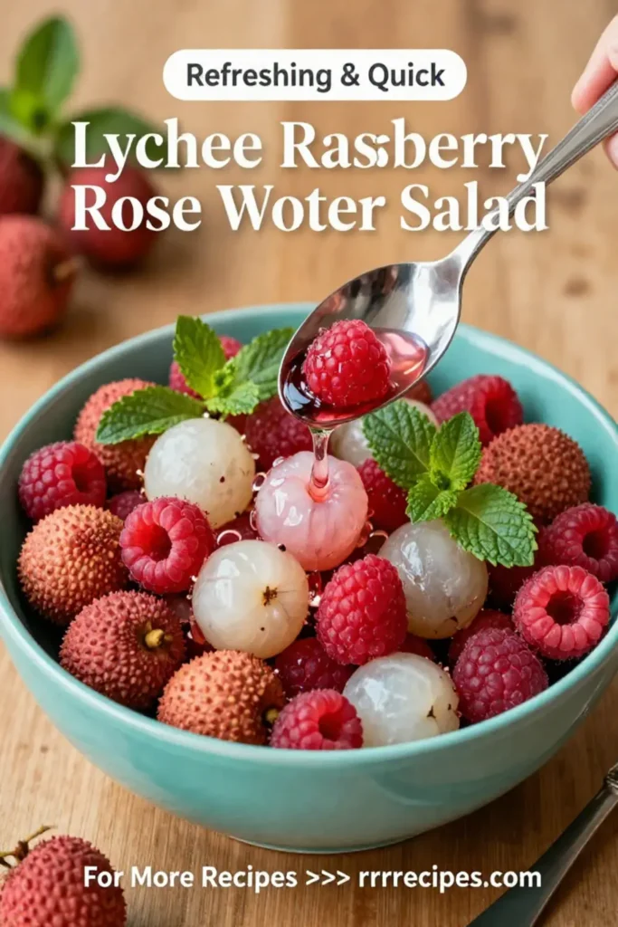 Fruit Salad: Lychee Raspberry and Rose Water Summer Fruit Salad in 10 Minutes