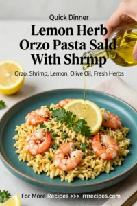 Pasta Salad Recipes: Lemon Herb Orzo Pasta Salad With Shrimp in 20 Minutes