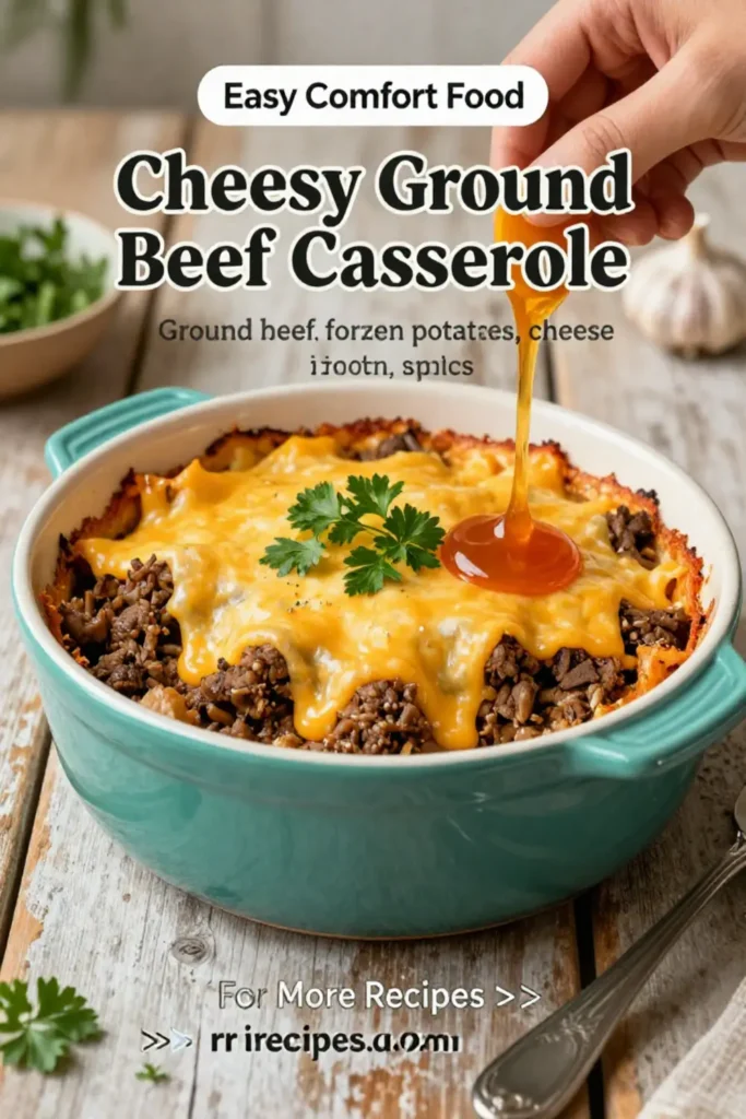 Cheesy Ground Beef Casserole Made With Frozen Potatoes