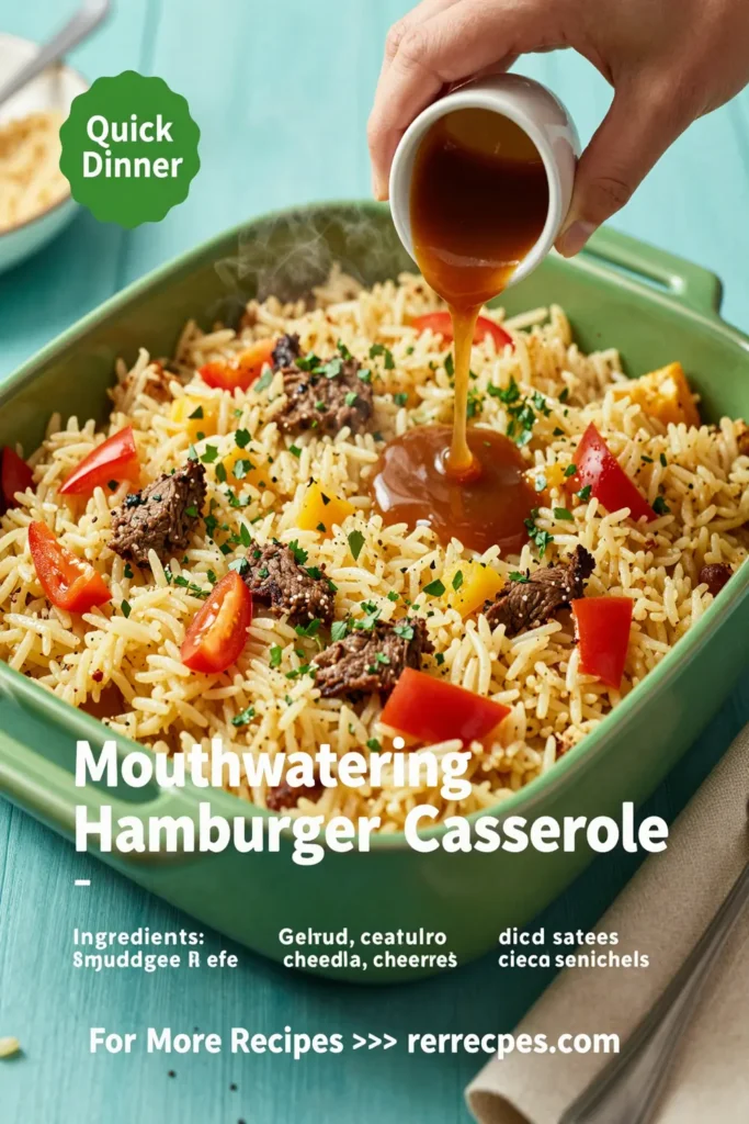 Mouthwatering Hamburger Rice Casserole
