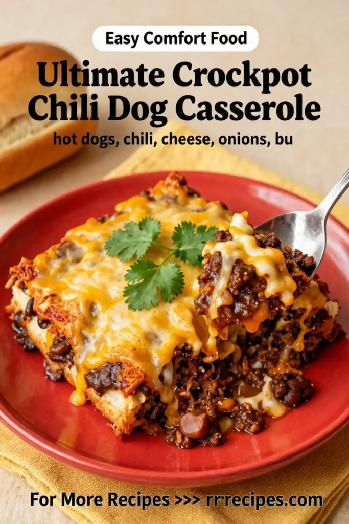 Ultimate Crockpot Chili Dog Casserole
