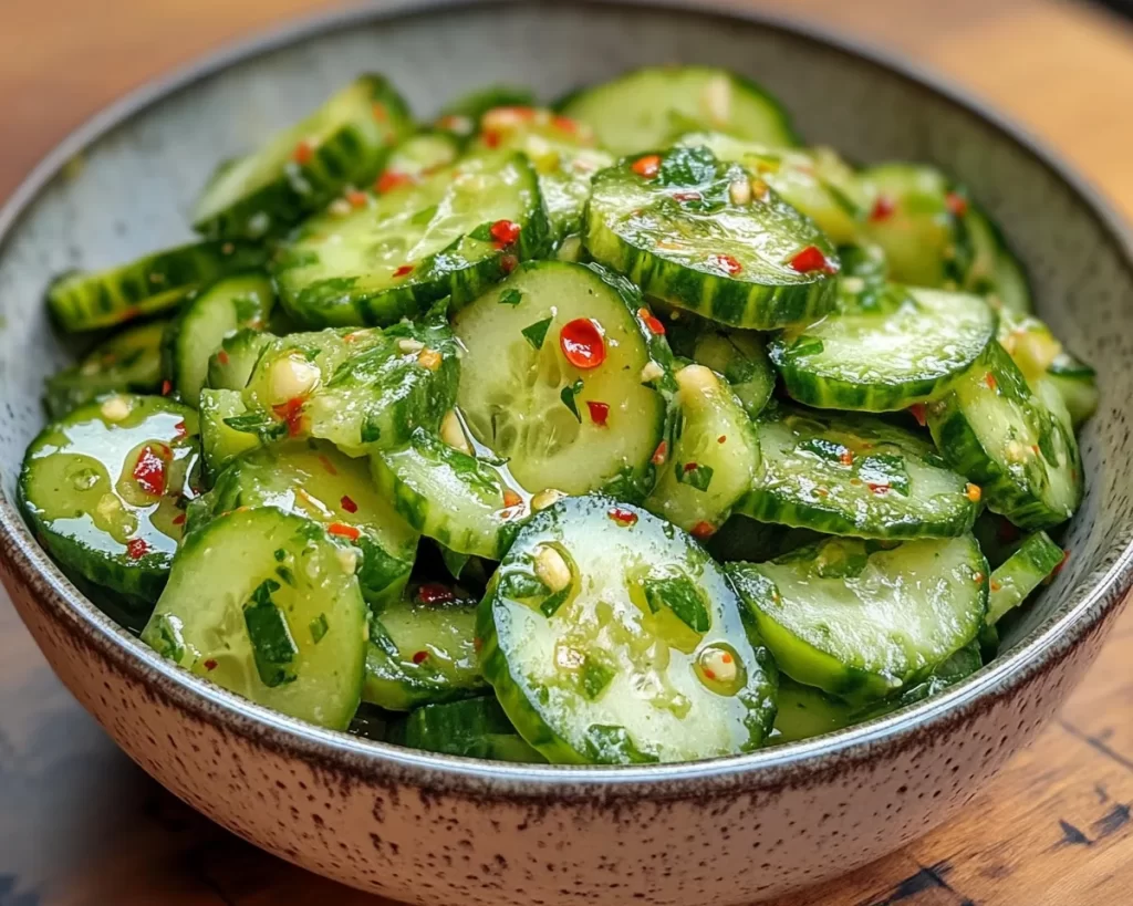 Cucumber Salad: Smashed Cucumber Salad With Chili Oil and Garlic in 10 Minutes