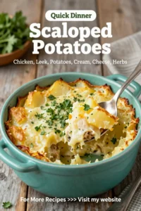 Scalloped Potatoes: Chicken and Leek Scalloped Potato Casserole in 40 Minutes