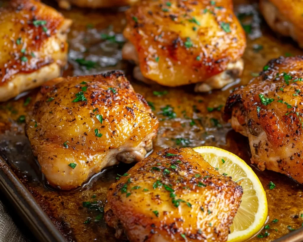 Chicken Thigh Recipes: Honey Lemon Glazed Sheet Pan Chicken Thighs in 30 Minutes