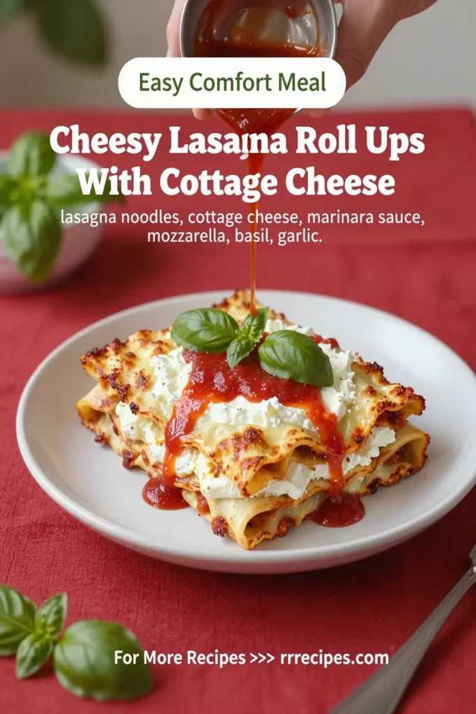 Cheesy Lasagna Roll Ups With Cottage Cheese