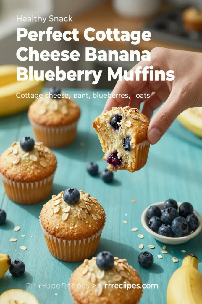 Perfect Cottage Cheese Banana Blueberry Muffins