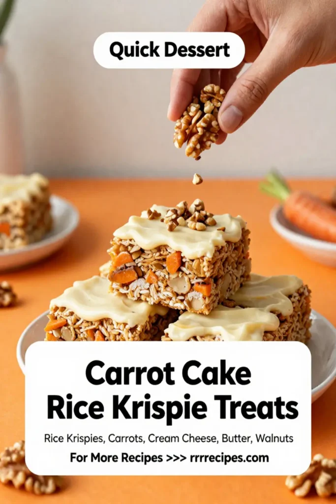 Carrot Cake Recipe: Carrot Cake Rice Krispie Treats With Cream Cheese Frosting in 20 Minutes