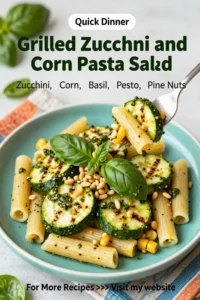 Pasta Salad: Grilled Zucchini and Corn Pasta Salad With Basil Pesto in 20 Minutes