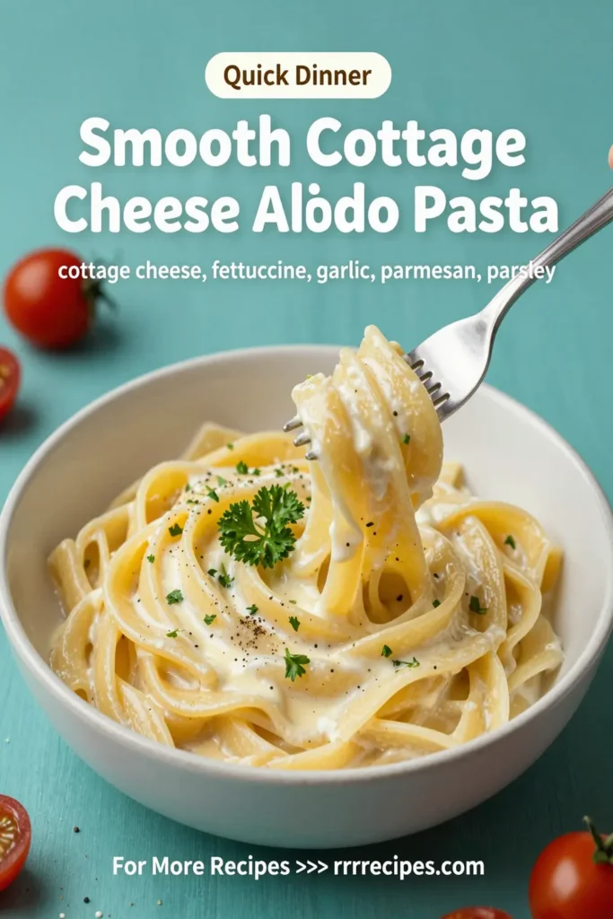 Smooth Cottage Cheese Alfredo Pasta