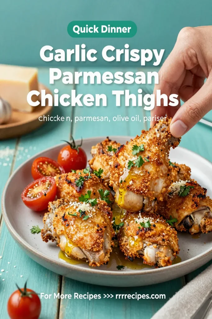 Garlic Crispy Parmesan Chicken Thighs
