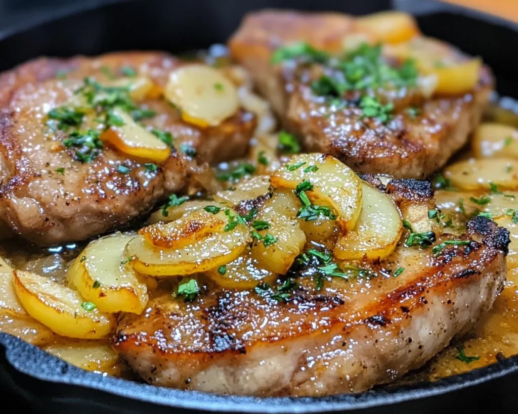 Pork Chop Recipes: Apple and Onion Smothered Pork Chops in 25 Minutes