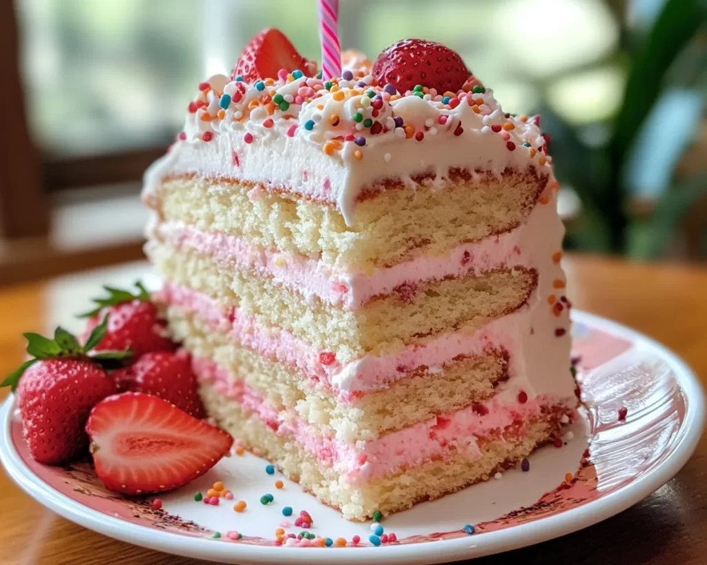 Birthday Cake: Strawberry Lemonade Layer Birthday Cake in 45 Minutes