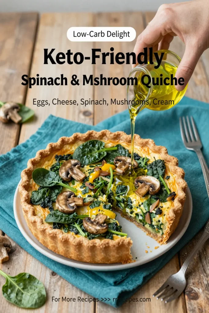 Keto-Friendly Spinach & Mushroom Quiche