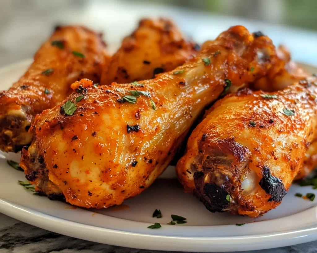 Chicken Recipes: Crispy Air Fryer Chicken Drumsticks With Buffalo Sauce in 25 Minutes