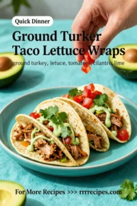 Ground Turkey Recipes: Turkey Taco Lettuce Wraps With Avocado Crema in 20 Minutes