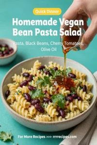 Homemade Vegan Bean Pasta Salad